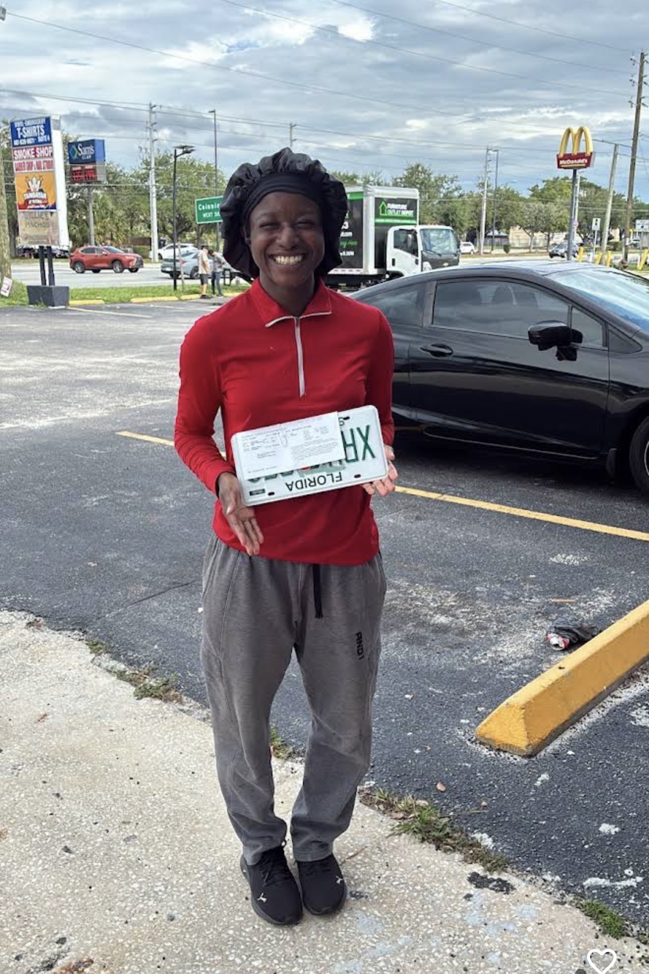 Plate and registration handed over, all smiles.