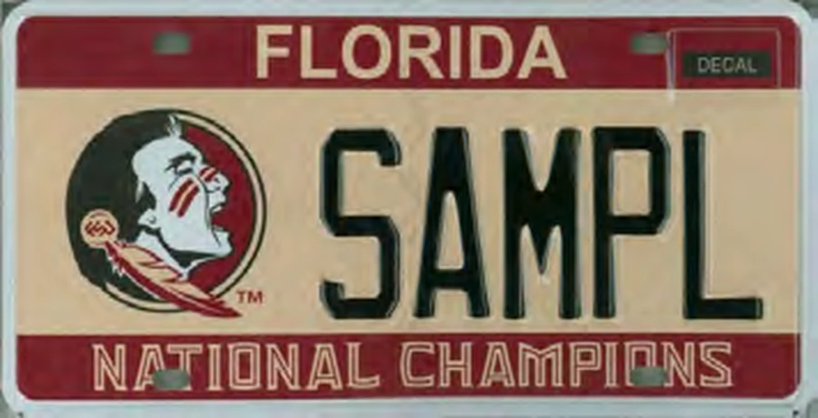 Florida Florida State University license plate