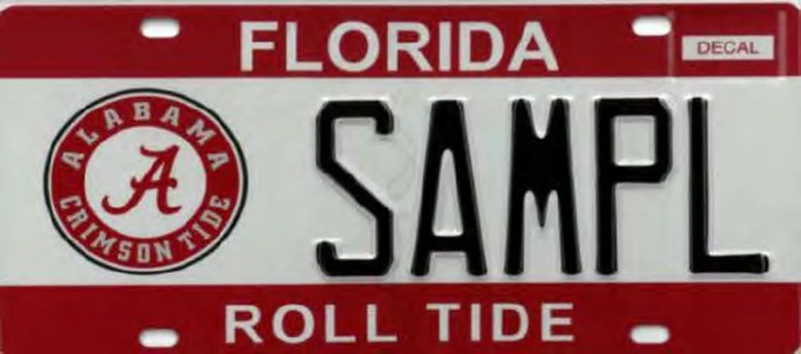 Florida University of Alabama license plate
