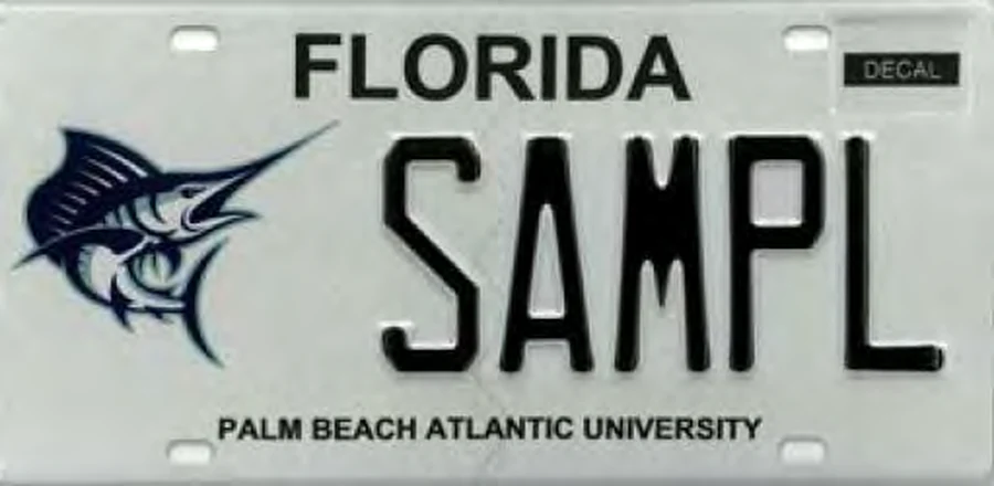 Florida Palm Beach Atlantic University license plate