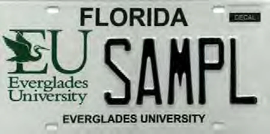 Florida Everglades University license plate