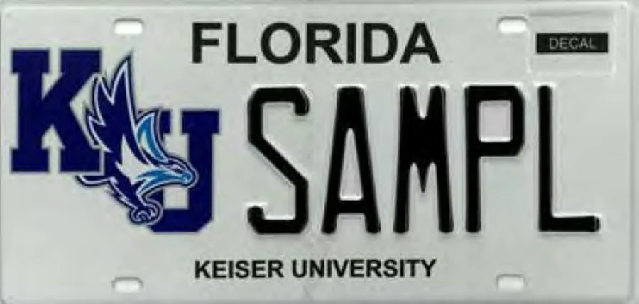 Florida Keiser University license plate