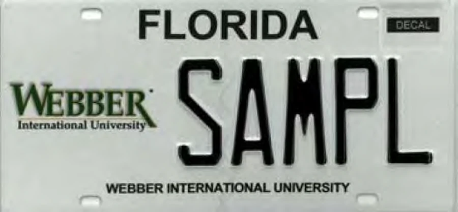 Florida Webber International University license plate