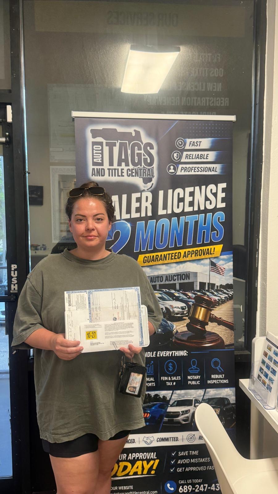 Paperwork done right at our dealer services banner.